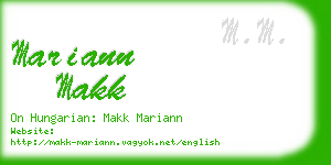 mariann makk business card